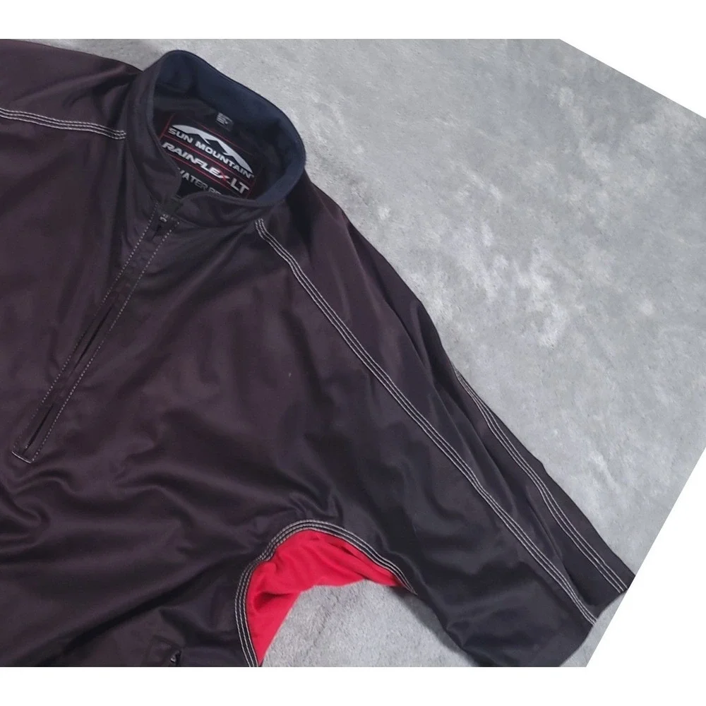 Sun Mountain Rain‎ Shirt Mens Large Black Rainflex LT 1/2 Zip Waterproof Golf